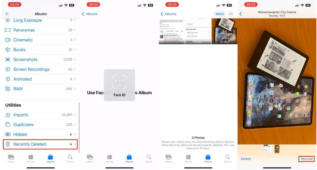 阜城苹果14维修分享 iPhone14 上恢复已删除的照片 