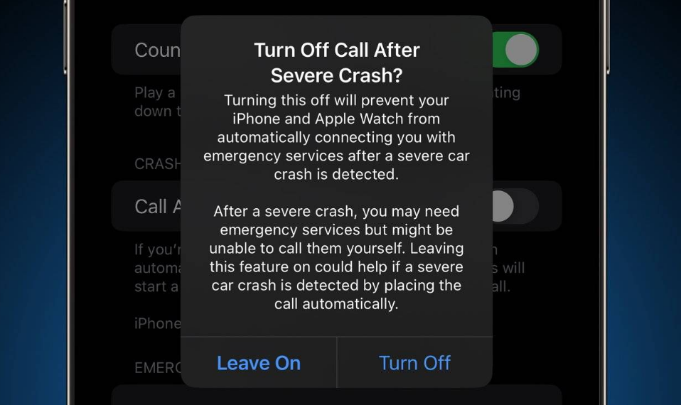 阜城苹果14维修分享 iPhone 14 和 Apple Watch 上关闭崩溃检测 